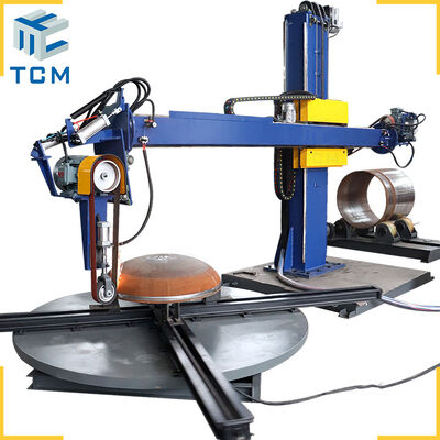 Semi automatic polishing machine for tank and cap surface finishing